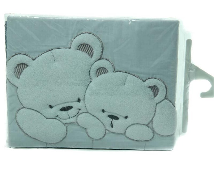 Сменный комплект постельного белья Lepre Sweet bears , серый  полоска