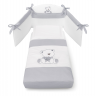 Комплект постельного белья Erbesi Tato Ovale (Тато) белый, серый  (White/Grigio) для овальной кроватки  