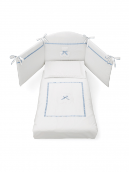 Комплект постельного белья Erbesi Bubu (Бубу) белый голубой полоской (White/Azzurro) Комплект постельного белья Erbesi Bubu (Бубу) белый голубой полоской (White/Azzurro)