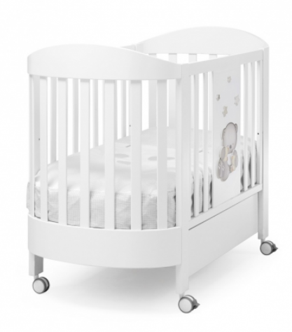 Кроватка Erbesi Ovale Dado (Дадо овал) белый (white) матрас в комплекте Кроватка Erbesi Ovale Dado (Дадо овал) белый (white) матрас в комплекте