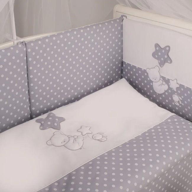 Комплект постельного белья Lepre	Baloons, 7 предметов,  цвет серый горох			 Комплект постельного белья Lepre	Baloons, 7 предметов,  цвет серый горох